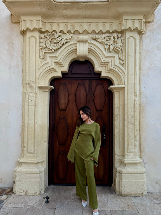Mina Silk Wide Leg Pants (Ships from May 15-20)
