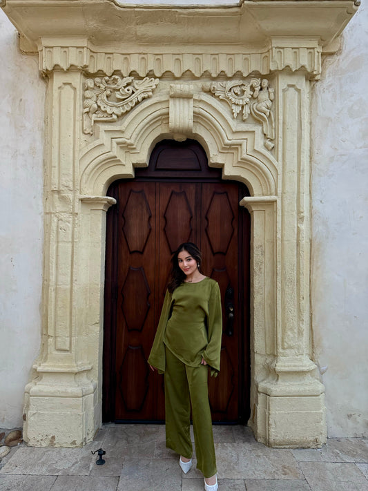 Mina Silk Inner Tie Asymmetrical Top (Ships from May 15-20)